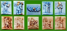 Dieux Rois d'Egypte - 10 Fves plates filet or - Prime 1993