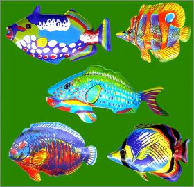 Poissons - 5 Magnets - Gnrale de Restauration - 1991