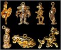 Lucky Luke - 7 fèves pendentifs dorées - Dargaud Morris 1990