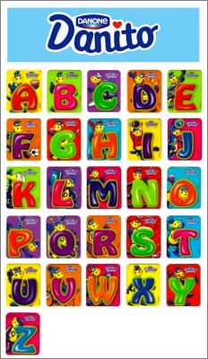 Alphabet ( grosses lettres) 26 Magnets Danito Danone Italie