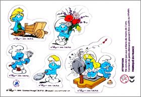 Schtroumpfs Peyo - 1 Planche de 5  magnets - 2010