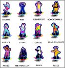 Ensemble des toupies montes