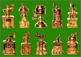 Grains de caf - 10 Fves Brillantes Dores - Alcara - 2000