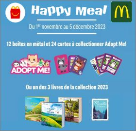 Adopt Me! - 12 boîtes en métal Happy Meal McDonald's 2023