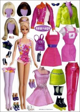 Barbie - Série 1 - 1 planche de magnets - Mattel 2003