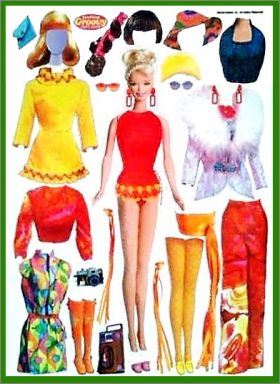 Barbie - Série 4 - 1 planche de magnets - Mattel 2003