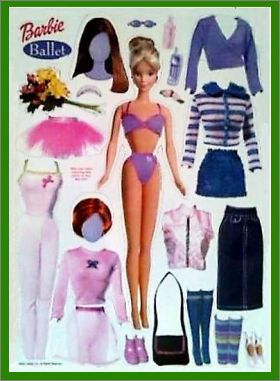 Barbie - Série 5 - 1 planche de magnets - Mattel 2003