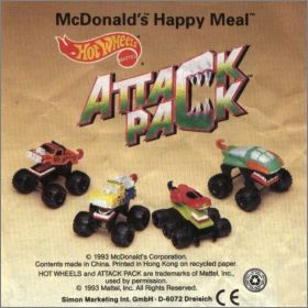 HotWheels Attack Pack (Mattel) Happy Meal - McDonald's 1993