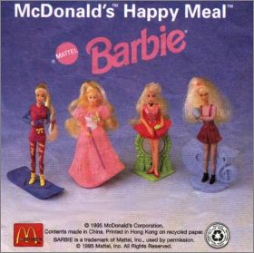 Barbie (Mattel) 4 Figurines - Happy Meal - McDonald's - 1995