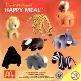 Animaux sauvages - 8 peluches - Happy Meal McDonald's - 1997