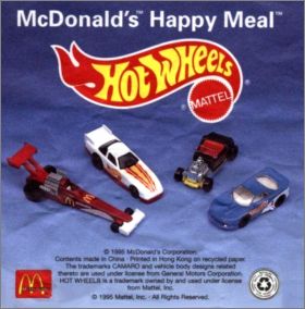 HotWheels (Mattel) 4 voitures - Happy Meal - McDonald's 1995