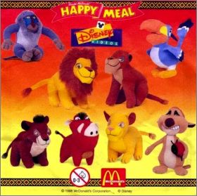 Le Roi Lion 2 - 8 peluches - Happy Meal McDonald's - 1998