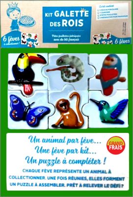 Animaux de la jungle - 6 F�ves puzzle - Kit Grand Frais 2026
