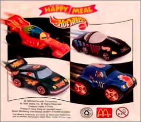 HotWheels (Mattel) 4 voitures - Happy Meal - McDonald's 1999