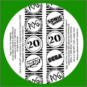 Sonic Sega - 20 pogs WPF Canada Games - 1995