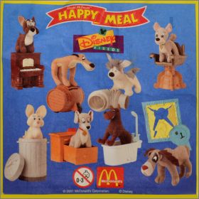 Belle et le Clochard  8 Peluches Happy Meal McDonald's 2001