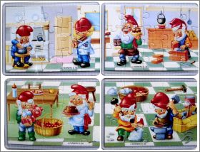 Les Nains artisans - 4 Puzzles - Kinder Surprise - 1992