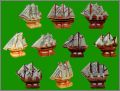 Les maquettes de bateaux 10 F�ves mates (filet or) HEP 2008