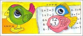Poisson et Oiseau loupe - Kinder surprise - k04-88 et k04-89