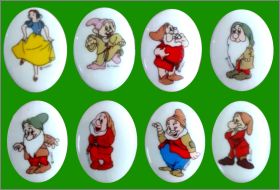 Blanche-Neige et les 7 Nains 8 F�ves M�daillon Disney - 1991