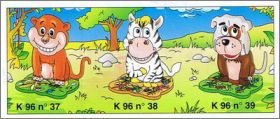 Animaux (Singe, Zbre et Chien) Kinder - K96-37  K96-39